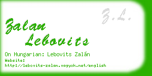 zalan lebovits business card