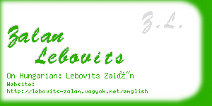 zalan lebovits business card